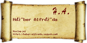 Héber Alfréda névjegykártya